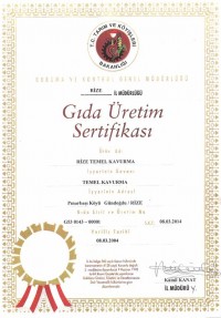 Gıda Üretim Sertifikası